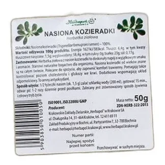 Suszone nasiona kozieradki do zastosowań technologicznych — zdjęcie 1