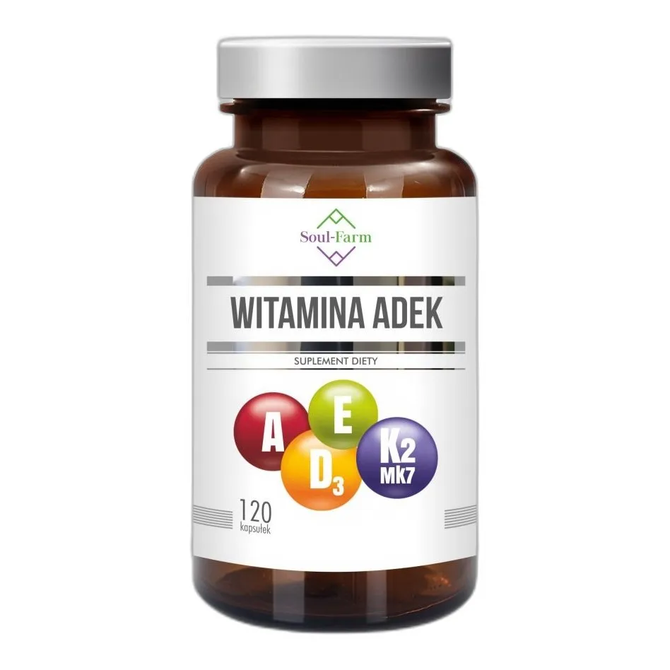 Mieszanka witamin A, D3, E, K2 w formie kapsułek, 120 sztuk — zdjęcie 1