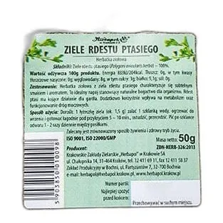 Suszone ziele rdestu ptasiego w opakowaniu 50 gramów — zdjęcie 1